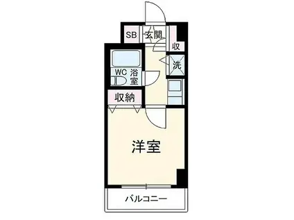 ユーコート東船橋(1K/6階)の間取り写真