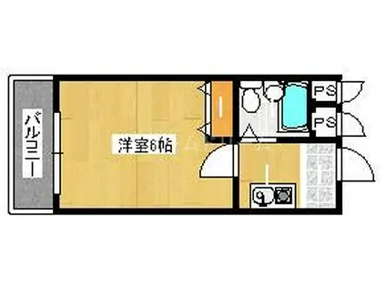 ねやがわロイヤルハイツ(1K/1階)の間取り写真