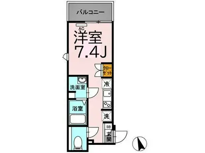 KADOYA(ワンルーム/1階)の間取り写真