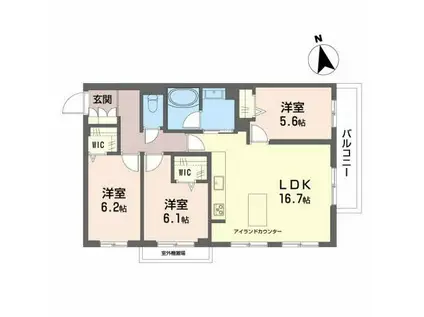 PROMENADE長泉(3LDK/3階)の間取り写真