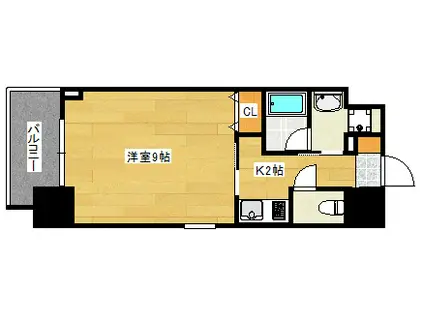 ブリリアンクラス河原町(1K/6階)の間取り写真