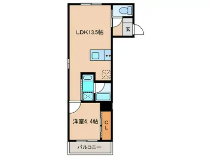 ファミリーステージ元柴田(1LDK/1階)の間取り写真