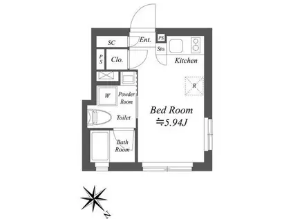 ファーレ大塚II(ワンルーム/3階)の間取り写真