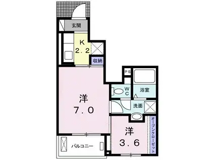 ＪＲ身延線 富士根駅 徒歩16分 3階建 築8年(1LDK/1階)の間取り写真
