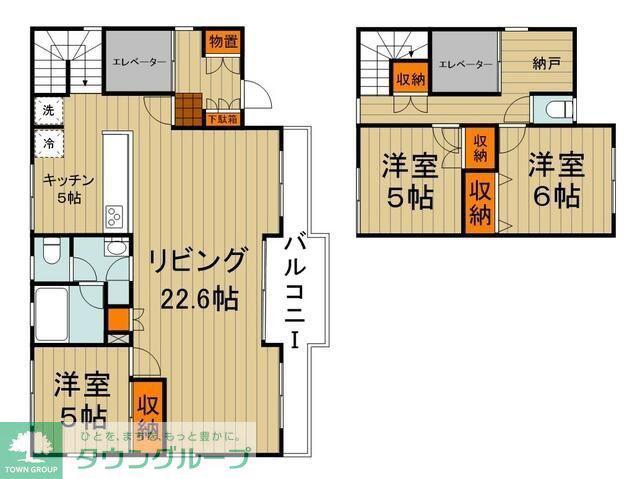 ラクセリア武蔵野中町(3LDK/2階)の間取り写真