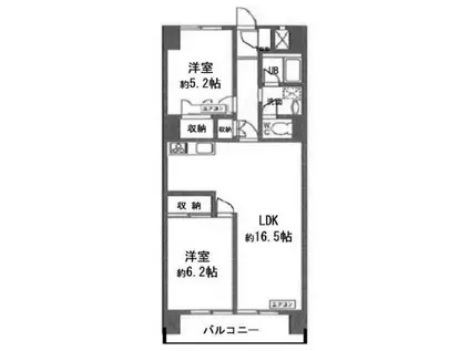 グランメール戸田II(2LDK/6階)の間取り写真