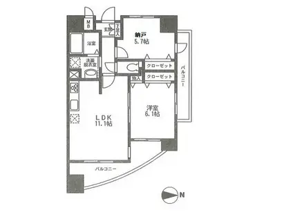 エスペランサ 2(1SLDK/5階)の間取り写真