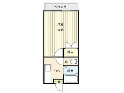 パルム中央(1K/4階)の間取り写真