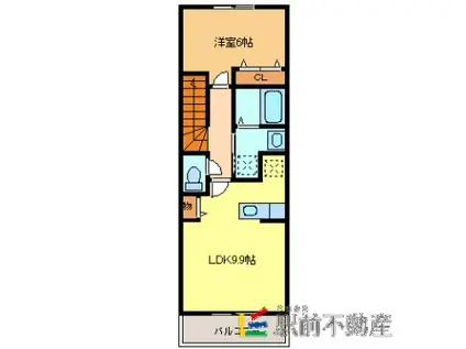 FROM 1ST(1LDK/2階)の間取り写真