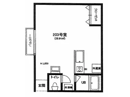 エトランスYOSHIKA(1K/2階)の間取り写真
