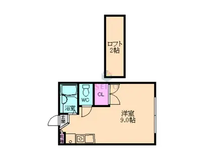 VITA II(ワンルーム/1階)の間取り写真