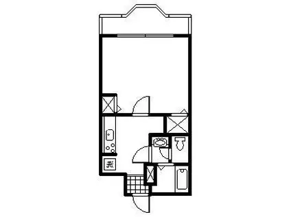 ムツミハイツ恒久(1K/4階)の間取り写真