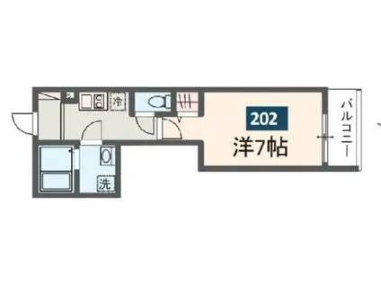 MELDIA長沼II(1K/2階)の間取り写真