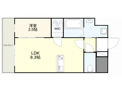 レジェンド朽網(1LDK/5階)の間取り写真