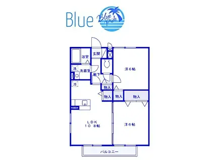 カサブランカ(2LDK/2階)の間取り写真