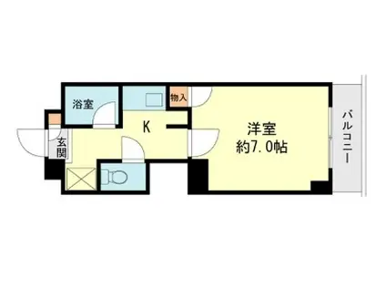 アートイン春日原(1K/5階)の間取り写真