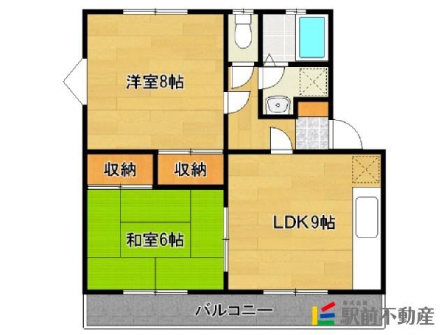 TWINKLEけやき(2DK/1階)の間取り写真