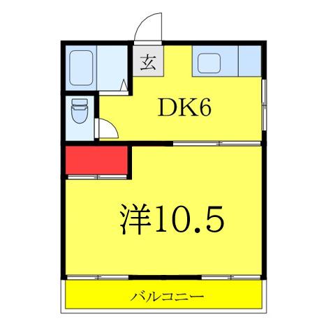 ハウス金子(1DK/1階)の間取り写真