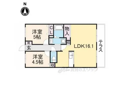 グレースコート香里園(2LDK/3階)の間取り写真