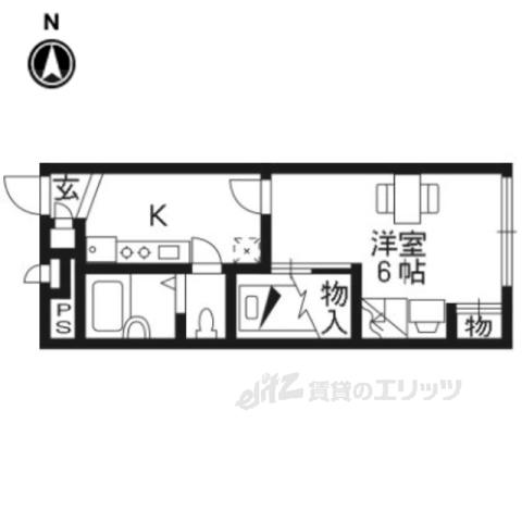 レオパレスアルモニ3番館(1K/1階)の間取り写真