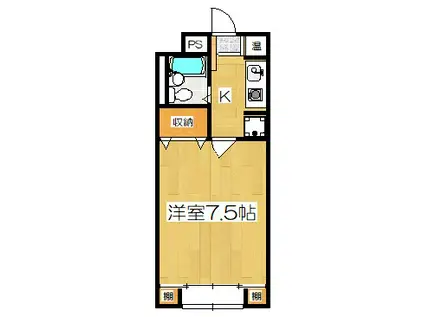 サンライズ大宅(1K/1階)の間取り写真