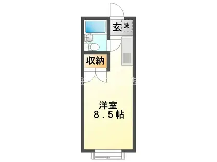 クレストコートA(ワンルーム/2階)の間取り写真