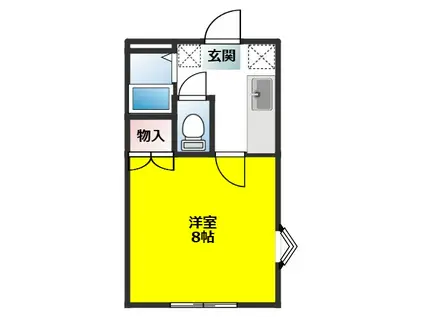 ホワイトコート前九年C(1K/1階)の間取り写真