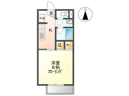 サープラス乙女(1K/2階)の間取り写真