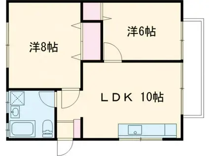 グレースハイム(2LDK/2階)の間取り写真