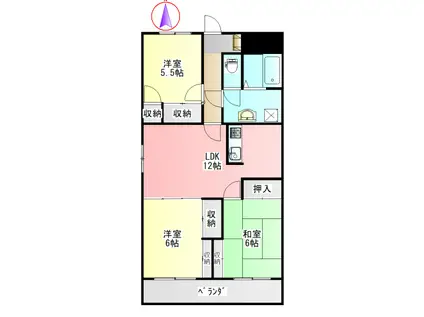 グランツ杉山 I(3LDK/5階)の間取り写真