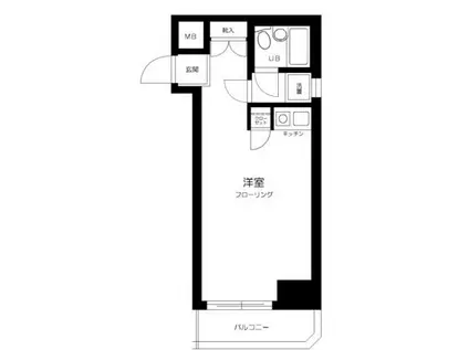 マートルコート中目黒第2(ワンルーム/11階)の間取り写真