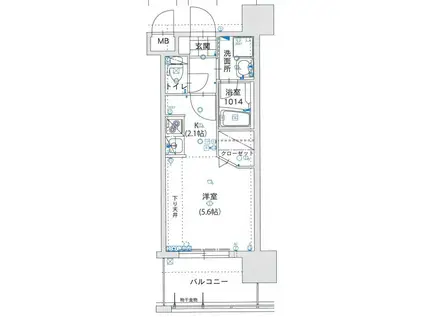 ラファセグランビア博多(ワンルーム/5階)の間取り写真