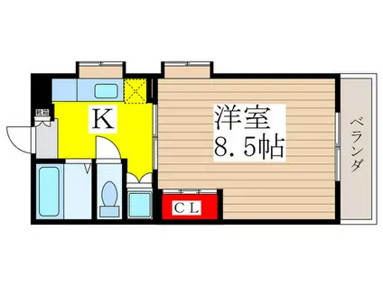 武蔵野ヒルズ(1K/3階)の間取り写真