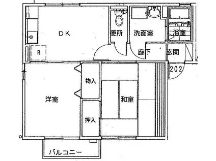 ラポール21(2DK/2階)の間取り写真