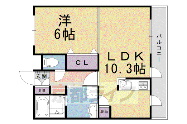 メゾンブリランテ(1LDK/2階)の間取り写真