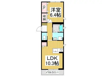 サニーコート巾上(1LDK/1階)の間取り写真