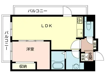 パルム星(1LDK/4階)の間取り写真