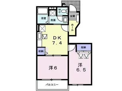 アグリーアブルII(2DK/1階)の間取り写真