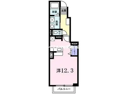 プラシードM・N(ワンルーム/1階)の間取り写真