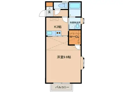 WISH原町ノース(1K/2階)の間取り写真