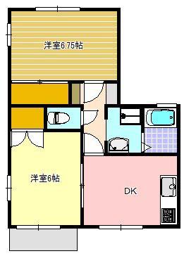 タウニィ多々良(2DK/2階)の間取り写真