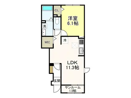 @HOME 吉祥寺通(1LDK/2階)の間取り写真