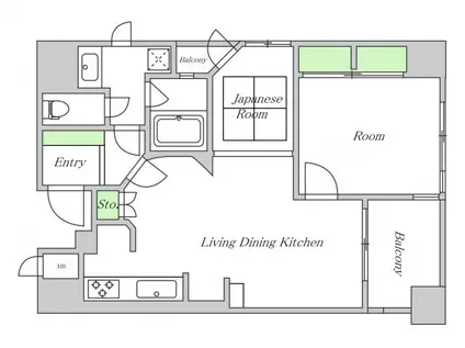 エスティメゾン上町台(1LDK/5階)の間取り写真