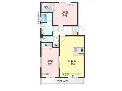 パークポイント瑞穂 B(2LDK/3階)の間取り写真
