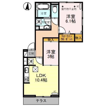 PREMIER(2LDK/1階)の間取り写真