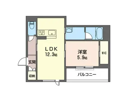 ヴィヴァーチェさいたま新都心(1LDK/1階)の間取り写真