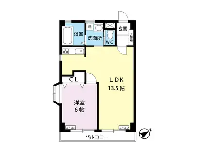 第1たちばなビル(1LDK/4階)の間取り写真