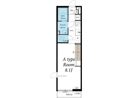 リブリ・藤沢ザ・テラス(1K/2階)の間取り写真