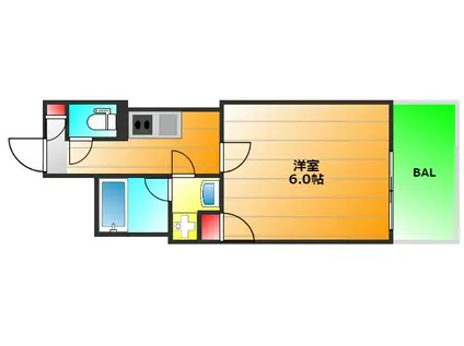 LUCE KUJONISHI(1K/3階)の間取り写真