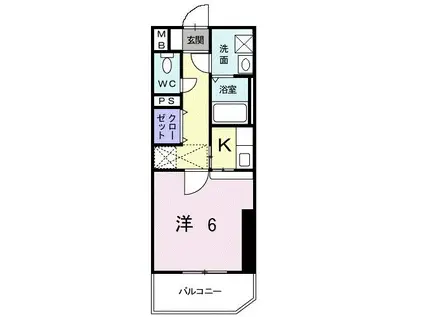 ルネス六本松(1K/7階)の間取り写真